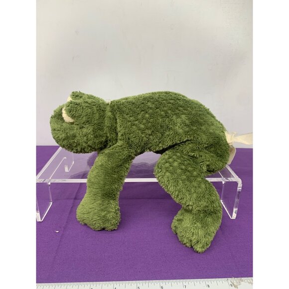 Mary Myers Floppy 10 Inch Green Frog Worn Tags Brown Plastic Eyes Plush Stuffed - Picture 7 of 10
